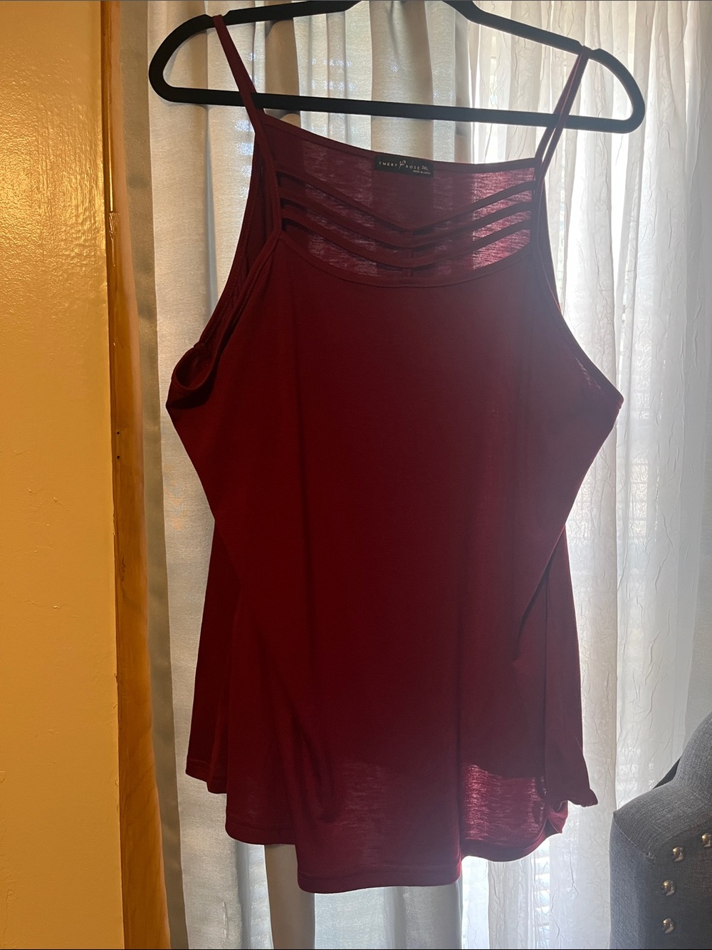 Express Burgundy Strappy Ladder-Neck Camisole
